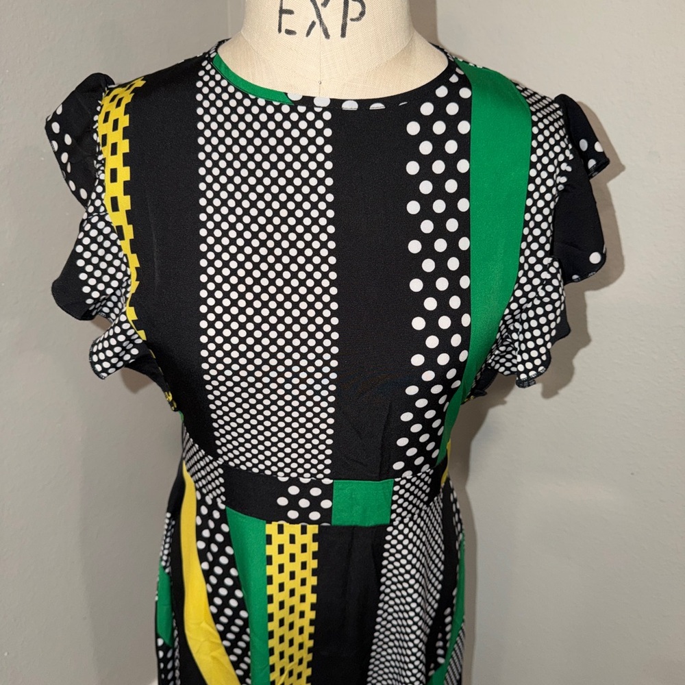 Darling Vintage Polyester Geometric Dress Sz7/8 - Picture 4 of 8